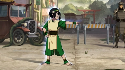 Toph toont haar talent in Avatar Legends: The Fighting Game