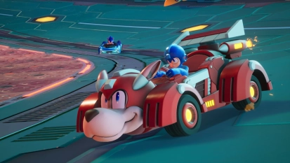 Mega Man veegt Sonic van de baan in Sonic Racing: CrossWorlds