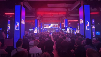 Rubber slijten tijdens het Red Bull Faster Trackmania-event