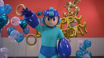 Capcom hijst stagiair in Mega Man-pak voor felicitatievideo Sonic