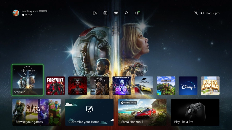 Xbox Home User Interface