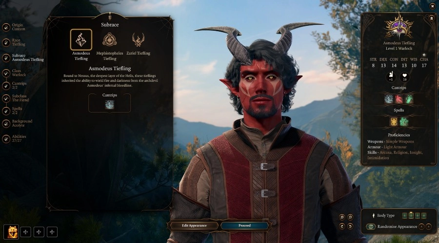 Baldurs Gate 3 Tiefling Race