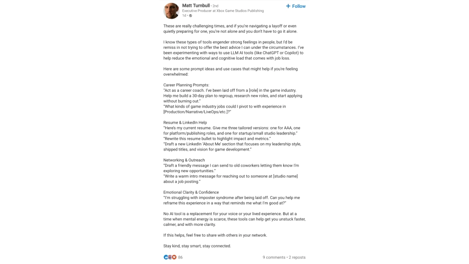 Screenshot LinkedIn Matt Turnbull