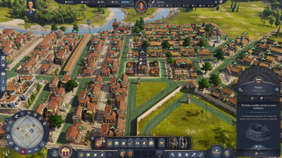 Anno 117 Pax Romana attributen van gebouwen