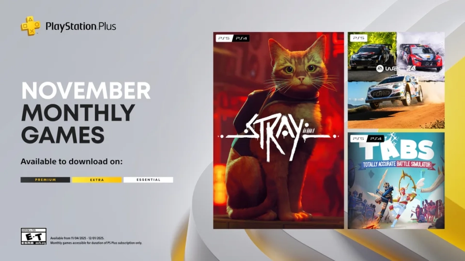 PlayStation Plus Monthly Games november 2025 Stray