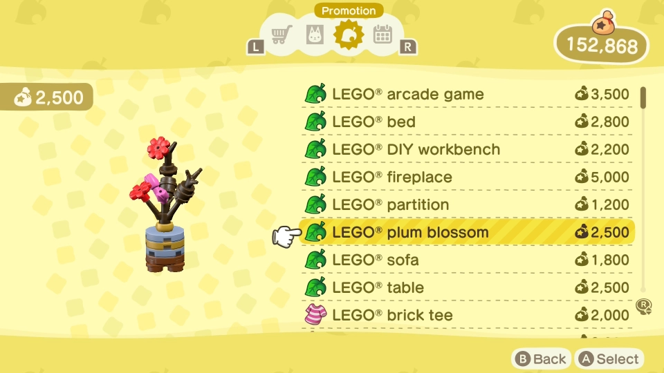 Animal Crossing New Horizons 30 update LEGO items