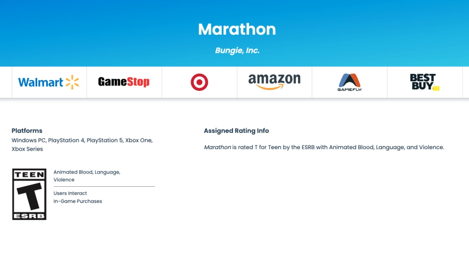 ESRB Marathon PS4 Xbox One1