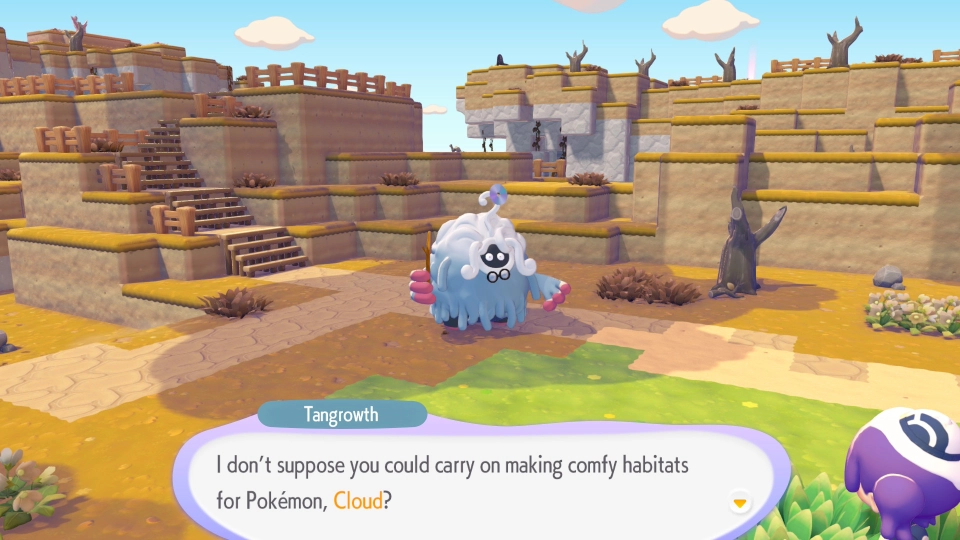 Pokmon Pokopia review professor Tangrowth