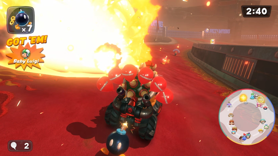 Super Mario Kart World Bobomb Blast Battle Mode update 1