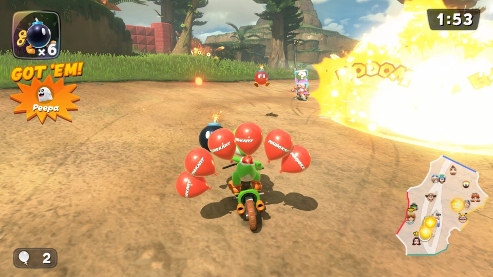 Super Mario Kart World Bobomb Blast Battle Mode update 2