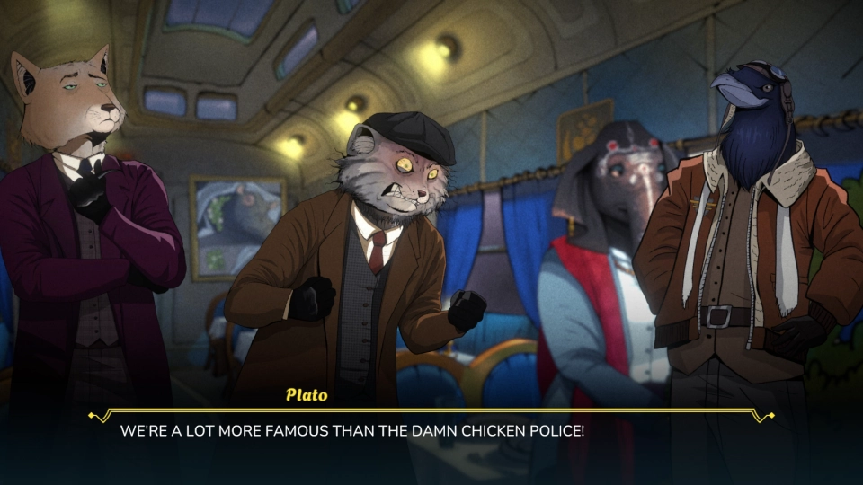 Moses Plato Chicken Police dialoog