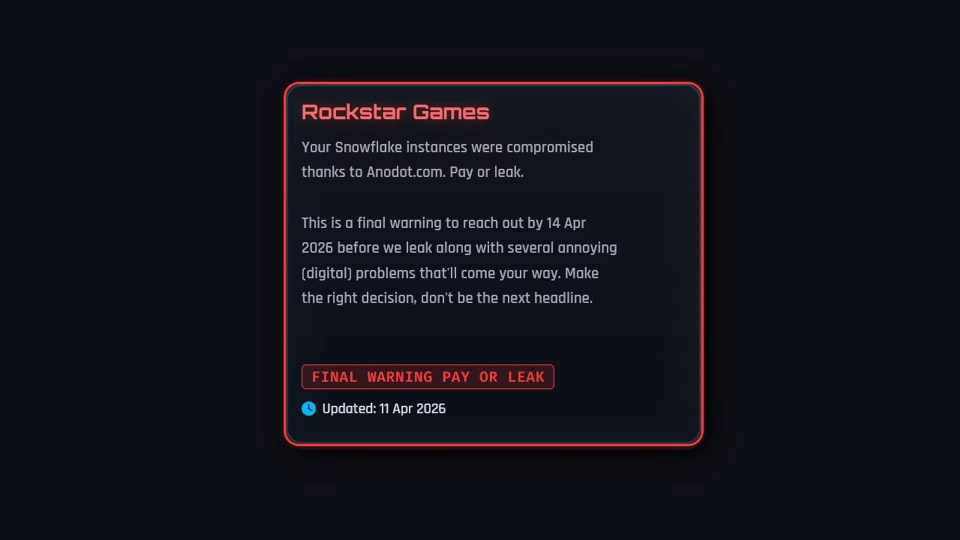 ShinyHunters Rockstar GTA 6 hack