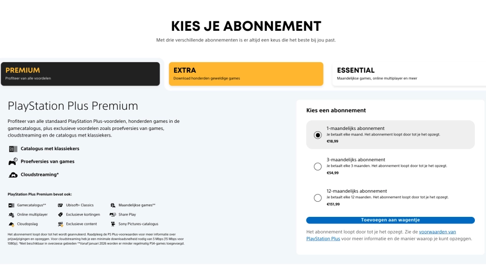 PS PLus Premium Prijsstijging