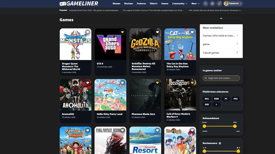 Nieuwe update Gameliner 1006 2