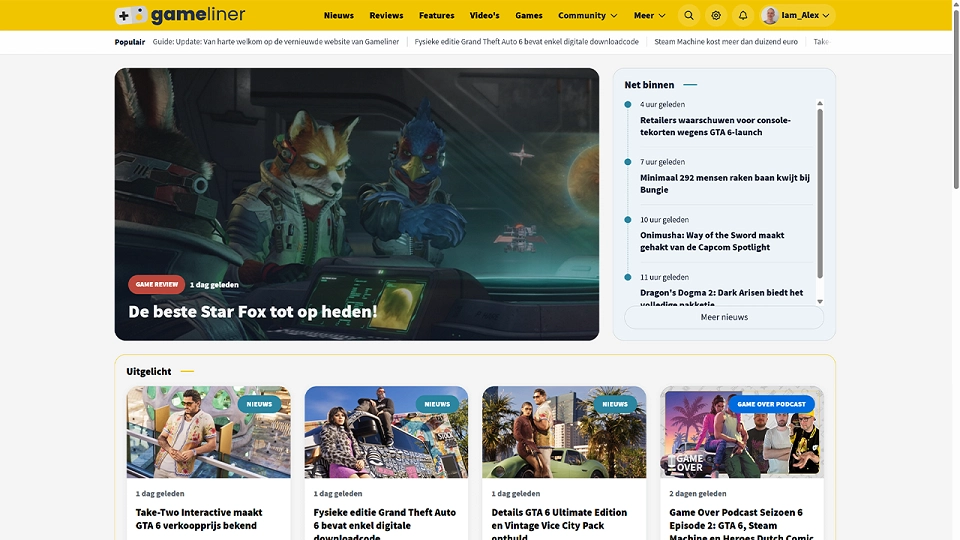 Website Gameliner 2026
