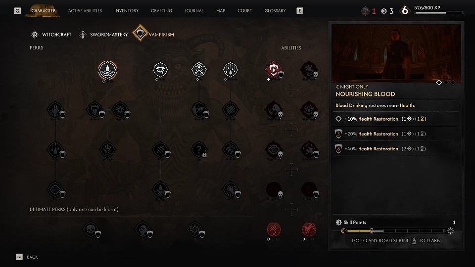 The Blood of Dawnwalker preview skill tree
