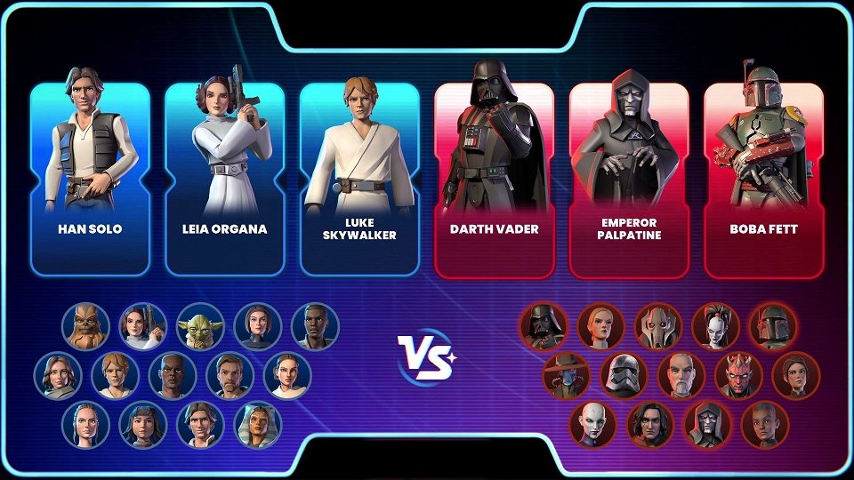 Monopoly Star Wars Heroes vs Villains personages 1