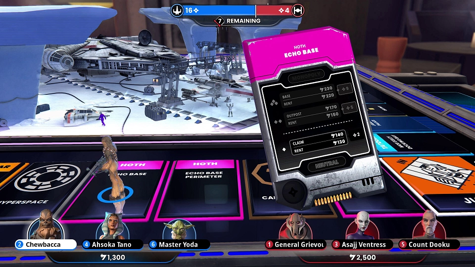 Monopoly Star Wars Heroes vs Villains locaties
