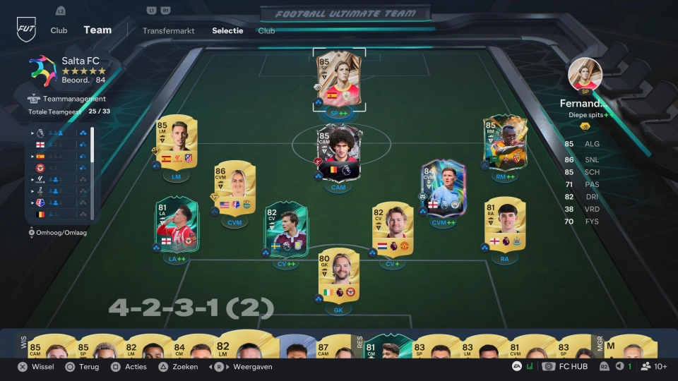 EA Sports FC opstelling 4231