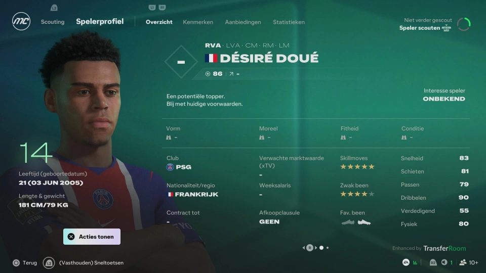 EA Sports FC 27 wonderkid Desire Doue
