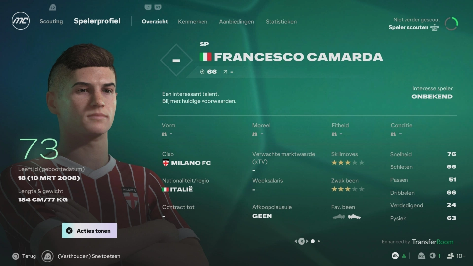 EA Sports FC 27 wonderkid Francesco Camarda