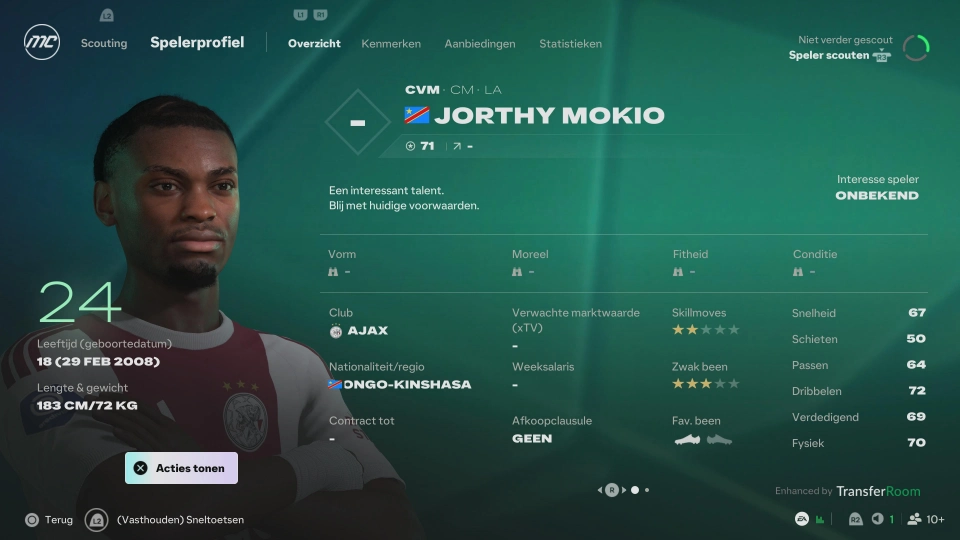 EA Sports FC 27 wonderkid Jorthy Mokio