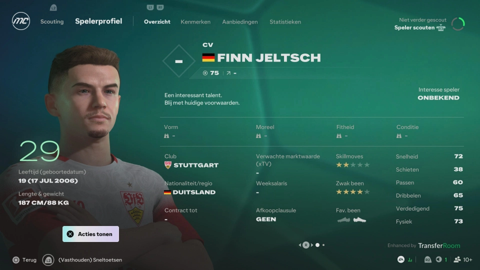 EA Sports FC 27 wonderkid Finn Jeltsch