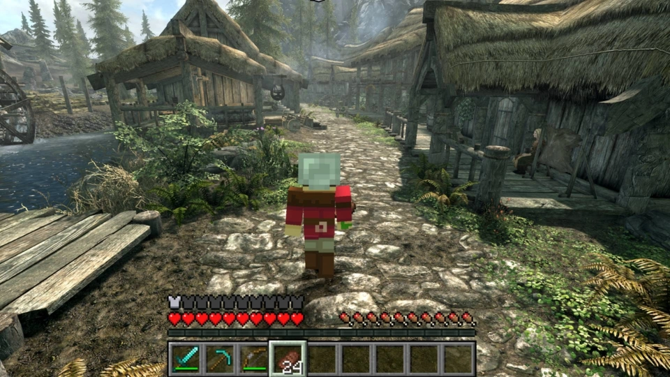 Minecraft in Skyrim via SkyCraft